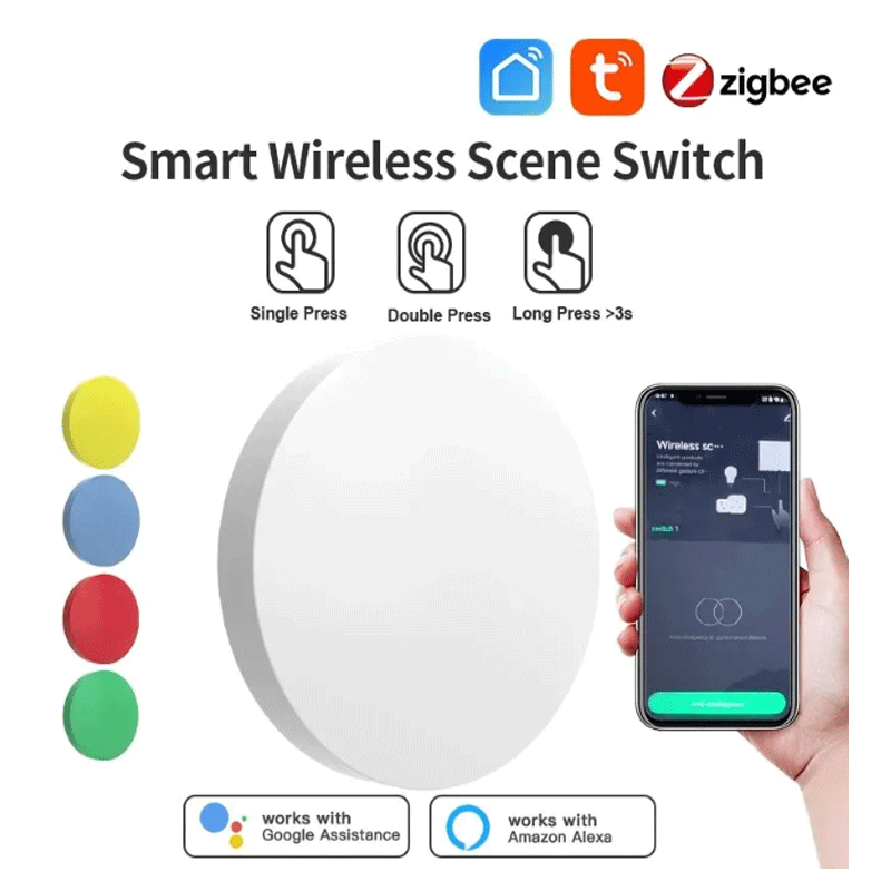 Smart Home Zigbee - Умная беспроводная кнопка-переключатель Tuya ZigBee для
