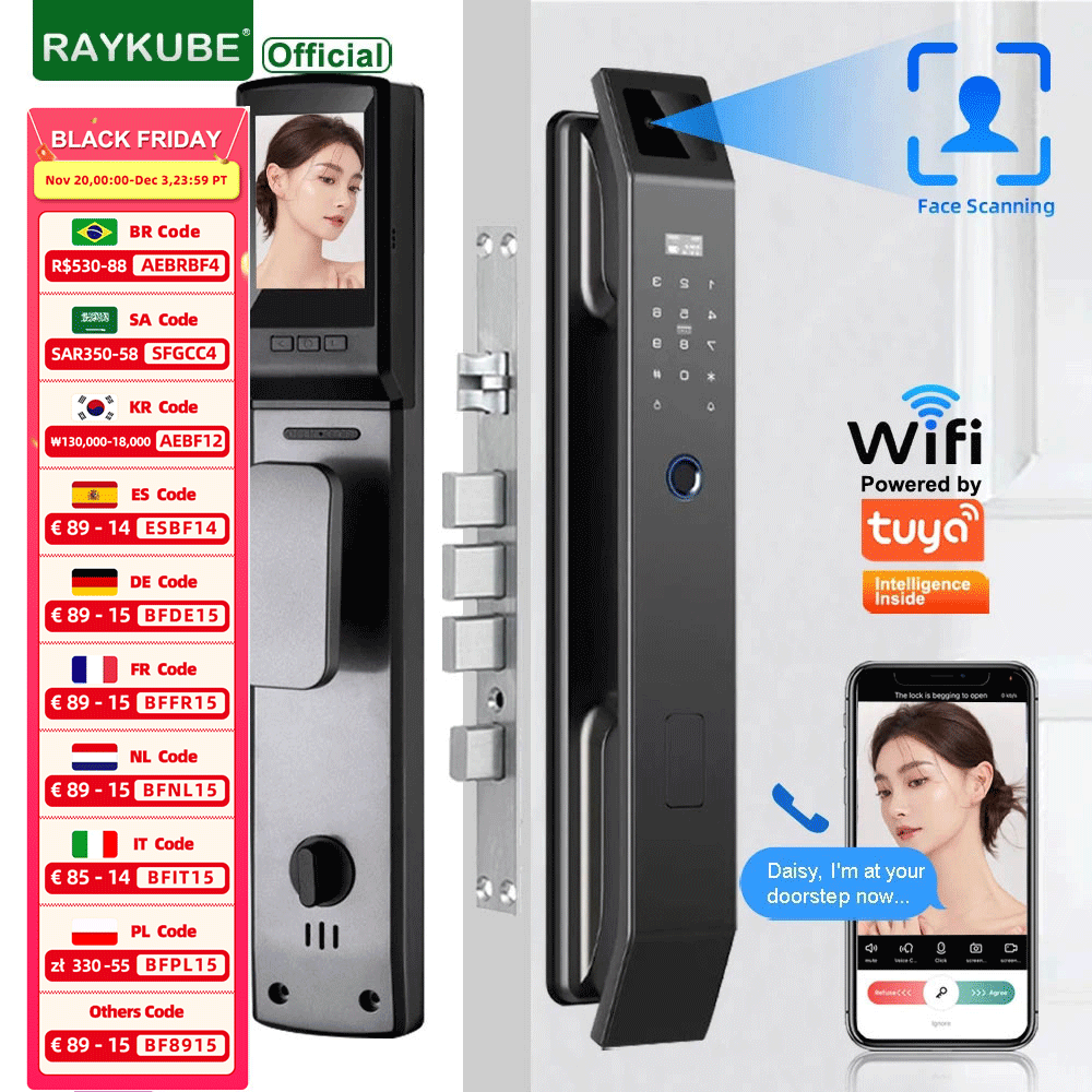 Wifi Doorbell Camera - RAYKUBE DF14 Tuya WiFi 3D распознавание