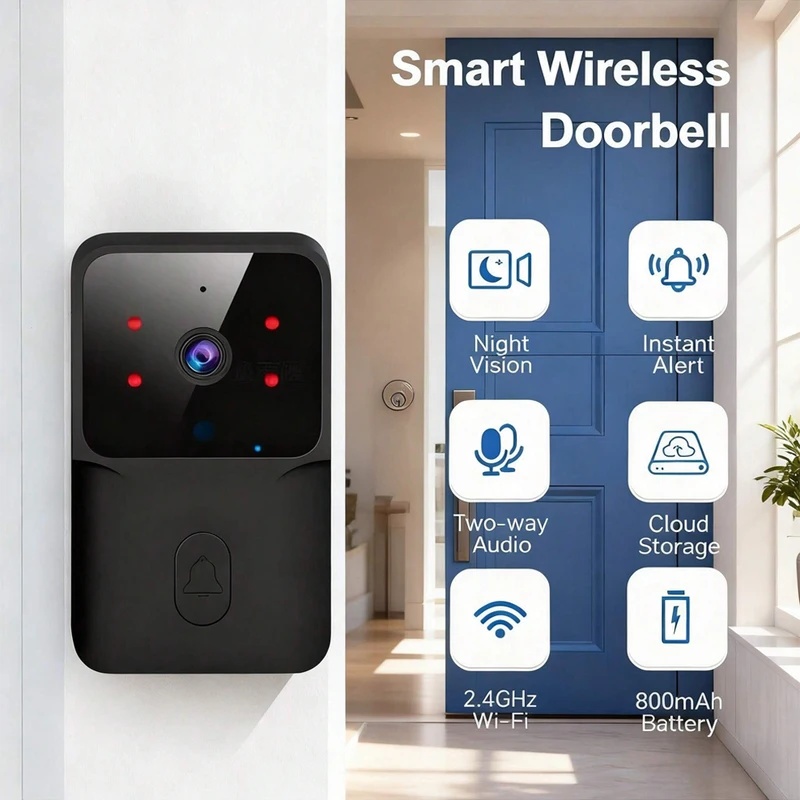 Smart Home Video Doorbell Installation - Умный WiFi-дверной звонок с ИК-ночным видением,