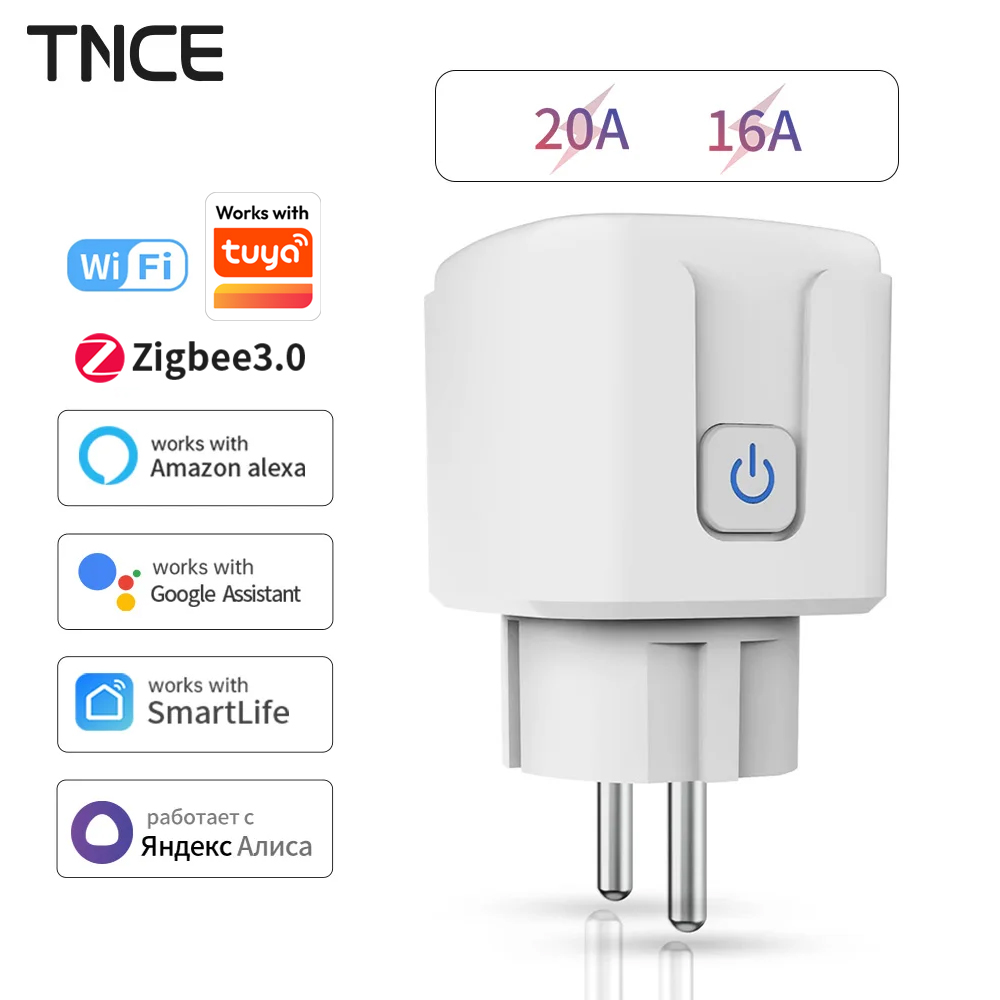 Smart Home Elements - TNCE Tuya WiFi/Zigbee 16A/20A вилка европейского
