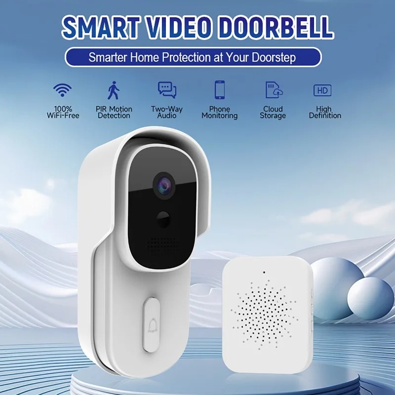 Wifi Doorbell Camera - Видеодомофон с широким углом обзора, Wi-Fi,