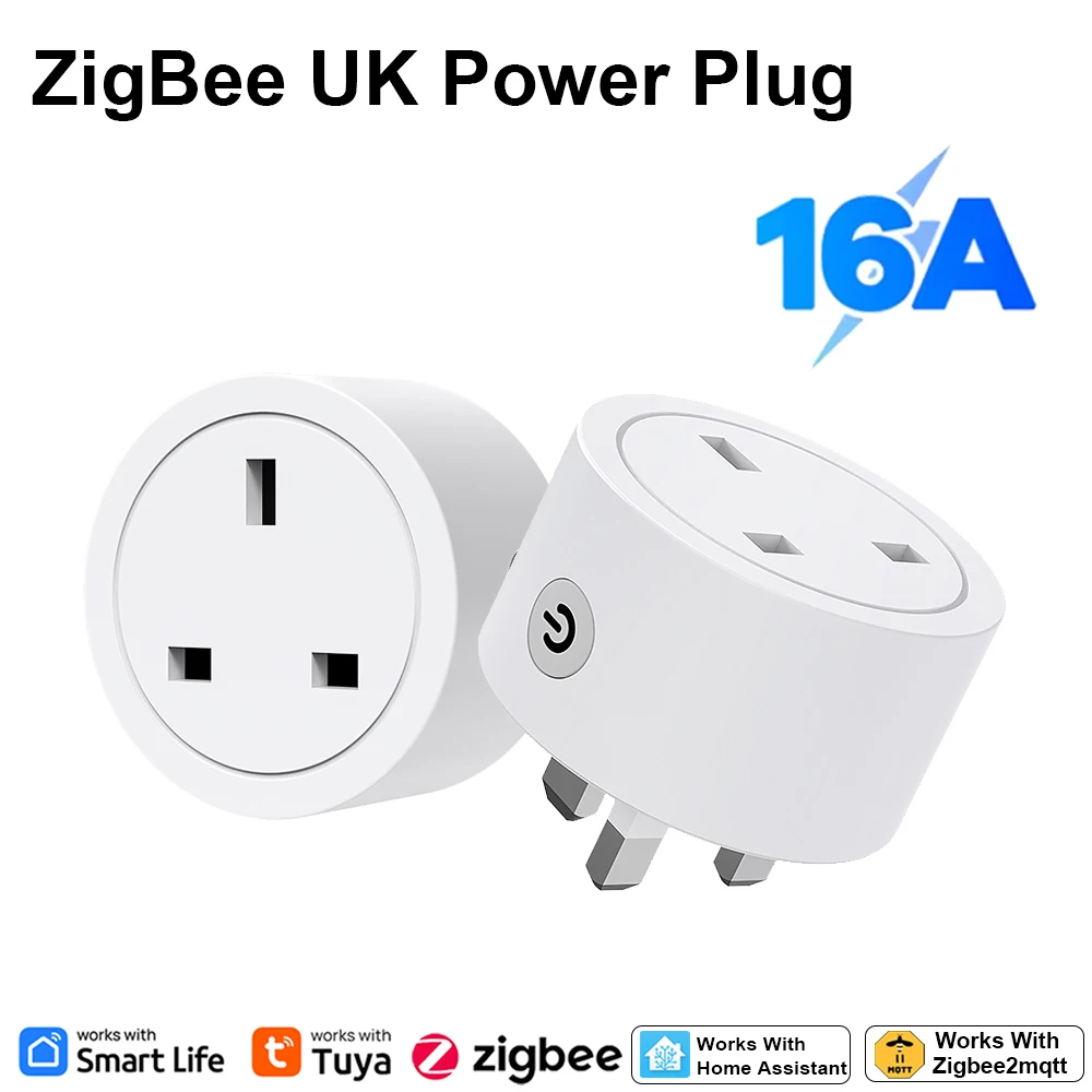 Smart Home Zigbee - Умная розетка Zigbee 16A (стандарт Великобритании)