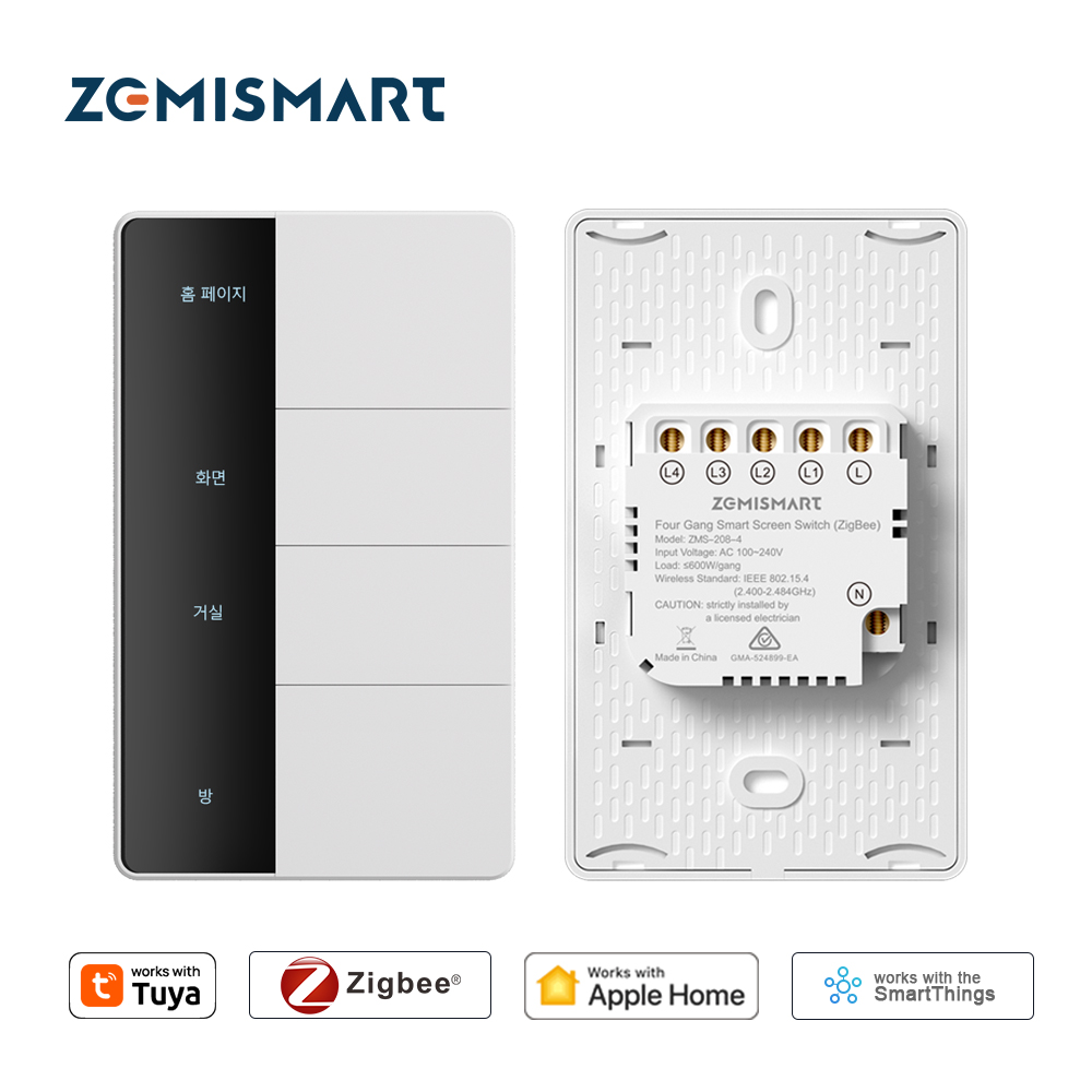 Smart Home Zigbee - Умный выключатель света 1234 Gang US