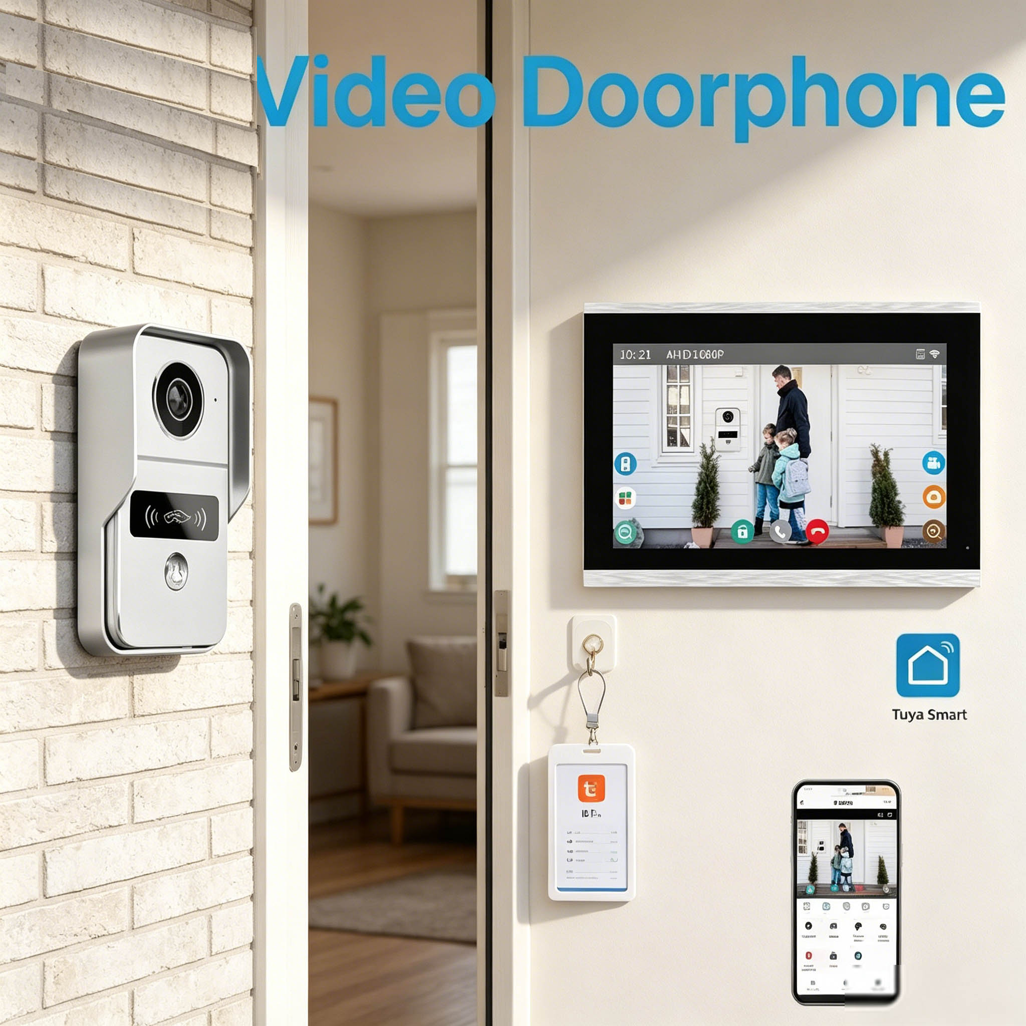 Wifi Doorbell Camera - Видеодомофон с дверным звонком, 10,1 дюйма,
