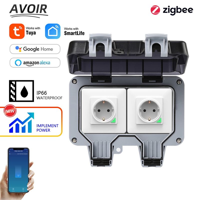 Smart Home Elements - Электрические розетки Zigbee IP66, водонепроницаемая уличная