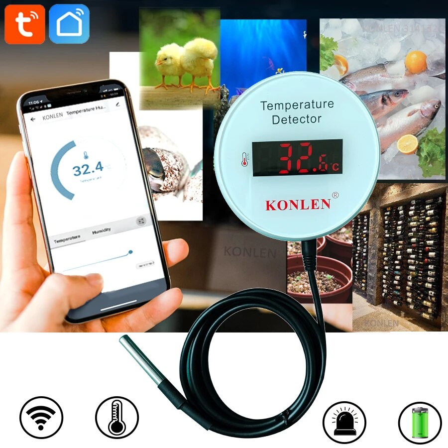 Датчик температуры KONLEN Tuya – обзор и цена Smart Home Thermostat