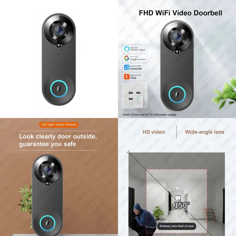 Видеодомофон Kadonio 1080P с W – обзор и цена Wifi Doorbell Camera
