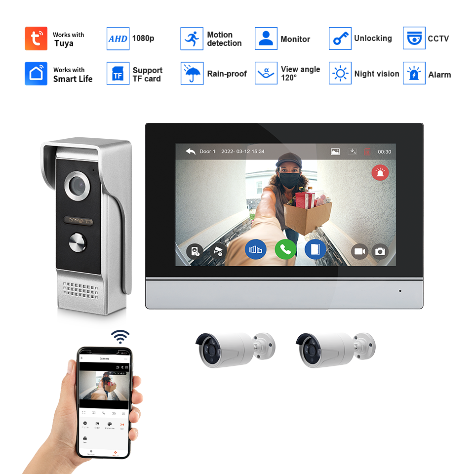 7-дюймовый IPS-экран, 2 МП, Tu – обзор и цена Wifi Doorbell Camera