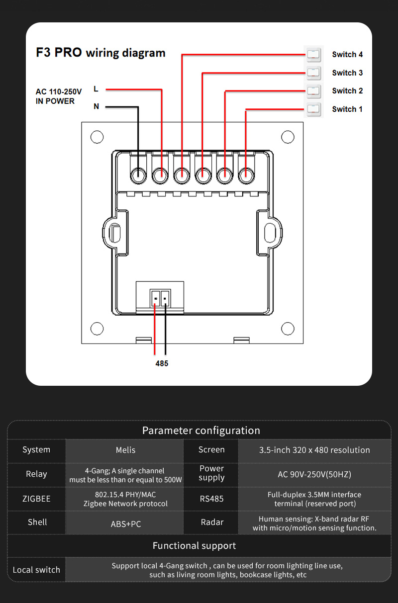 Умный сенсорный выключатель F3 – обзор и цена Smart Home Zigbee